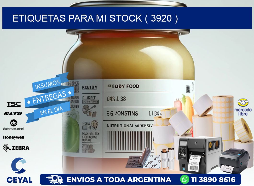 ETIQUETAS PARA MI STOCK ( 3920 )