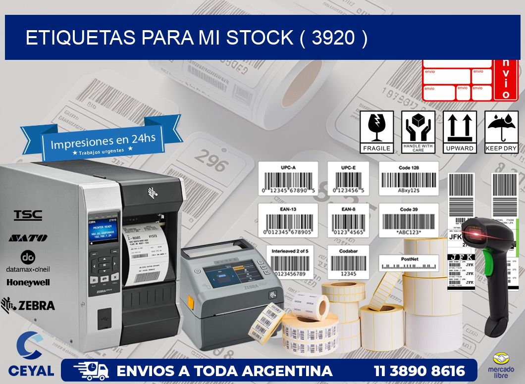 ETIQUETAS PARA MI STOCK ( 3920 )