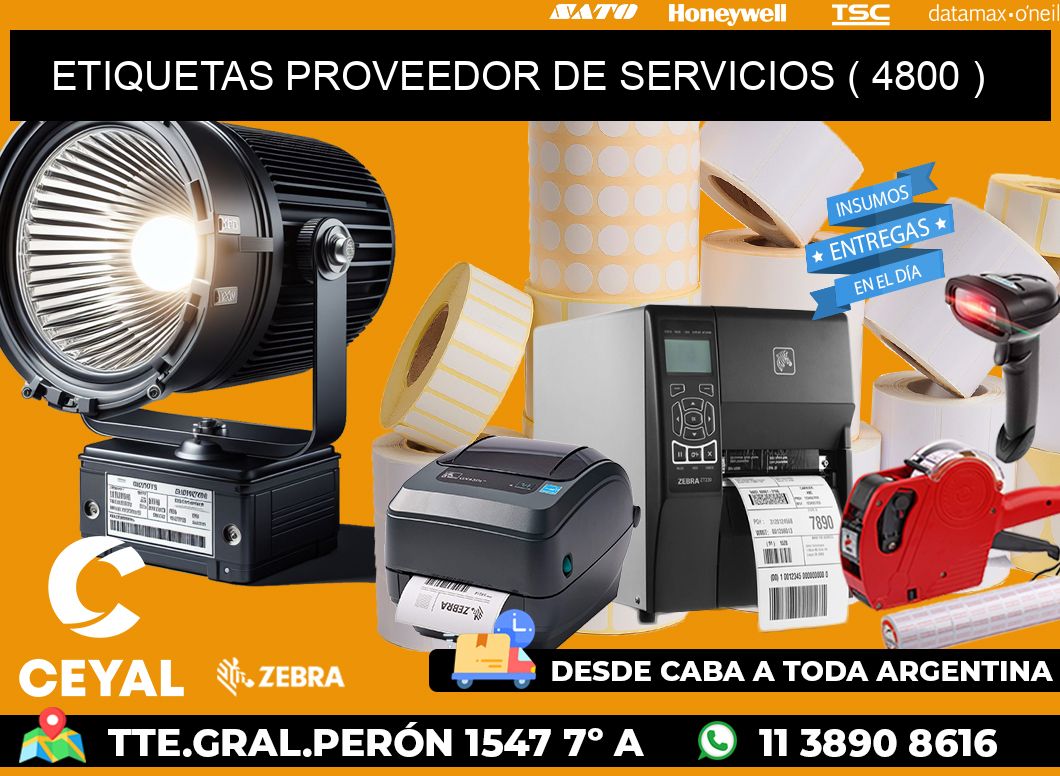 ETIQUETAS PROVEEDOR DE SERVICIOS ( 4800 )