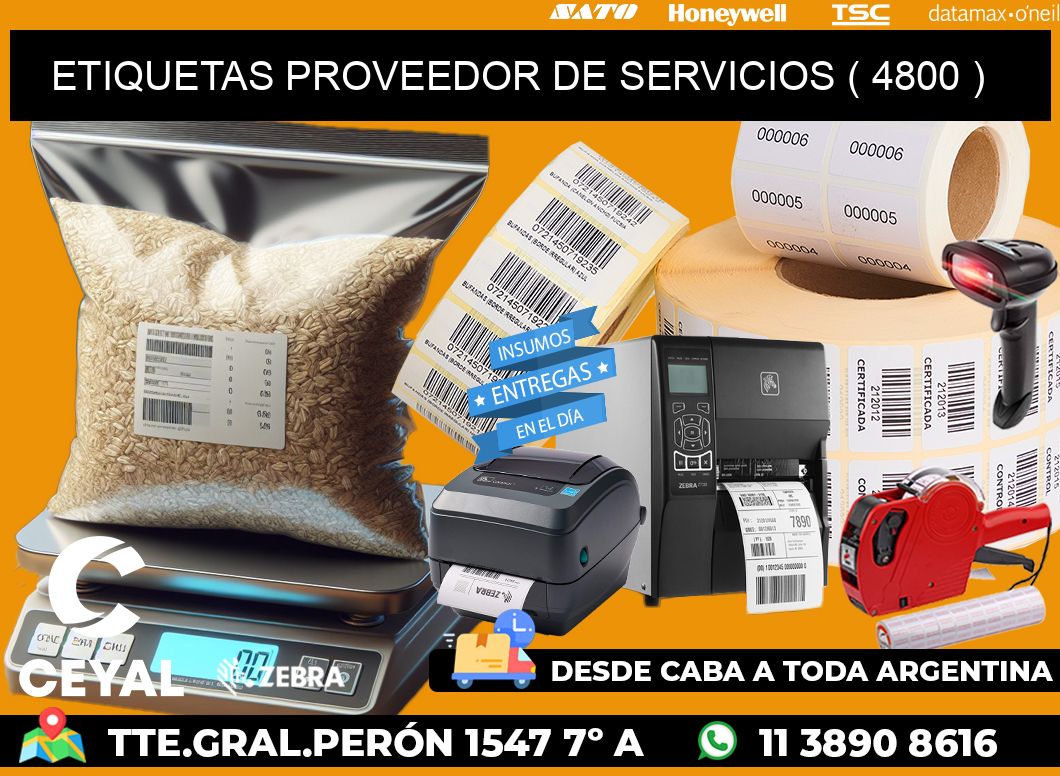 ETIQUETAS PROVEEDOR DE SERVICIOS ( 4800 )