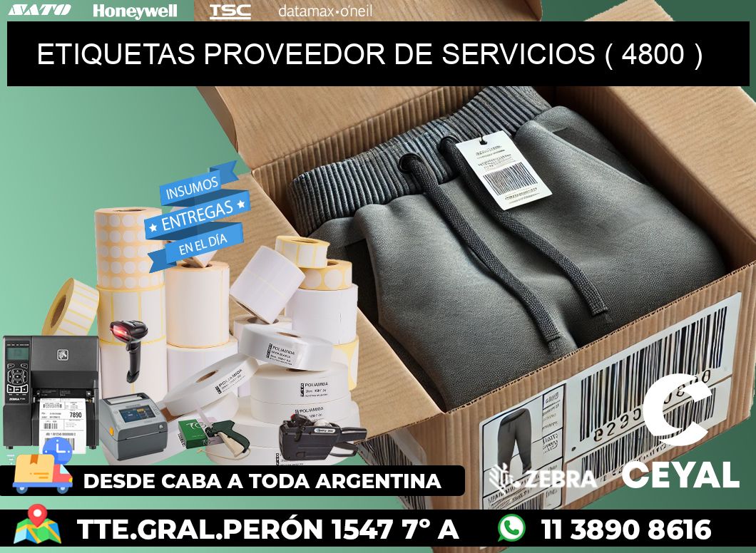 ETIQUETAS PROVEEDOR DE SERVICIOS ( 4800 )