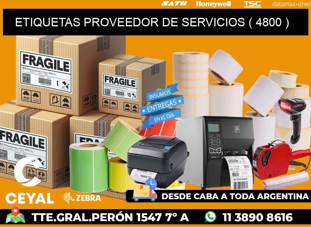 ETIQUETAS PROVEEDOR DE SERVICIOS ( 4800 )