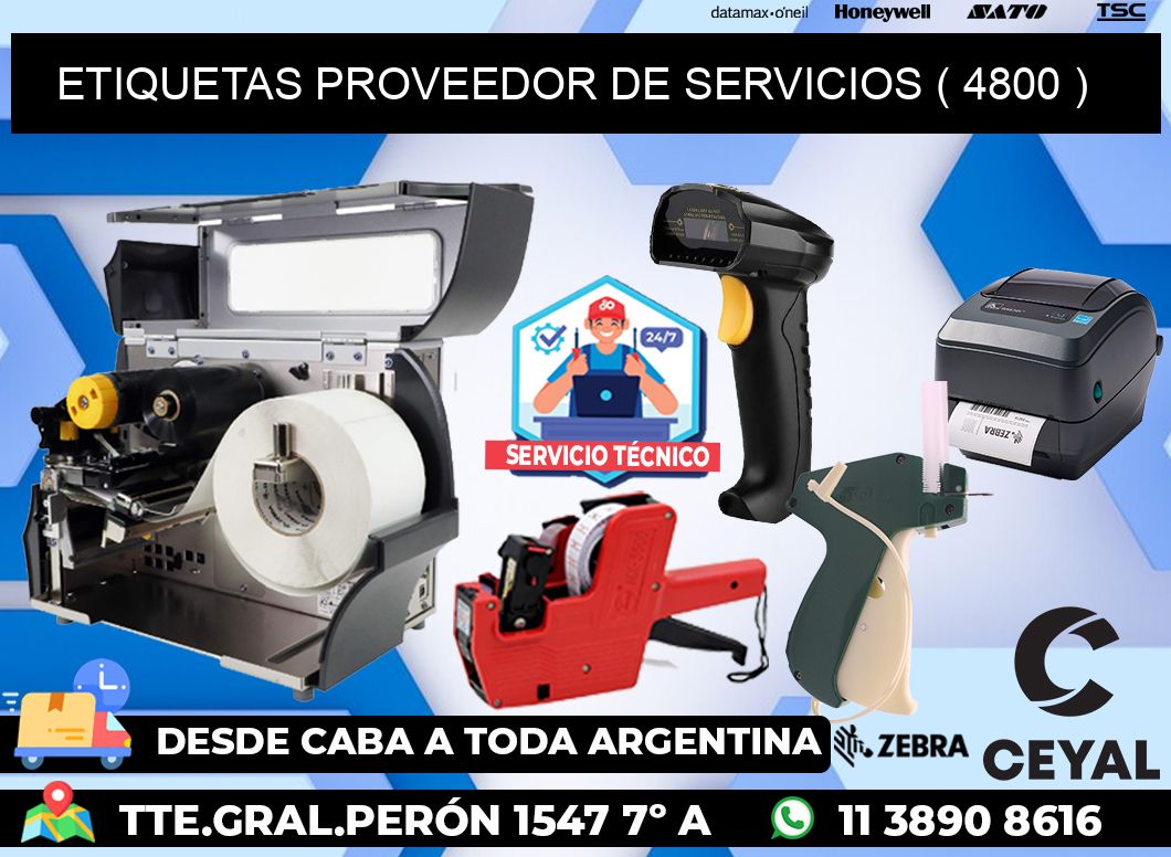 ETIQUETAS PROVEEDOR DE SERVICIOS ( 4800 )