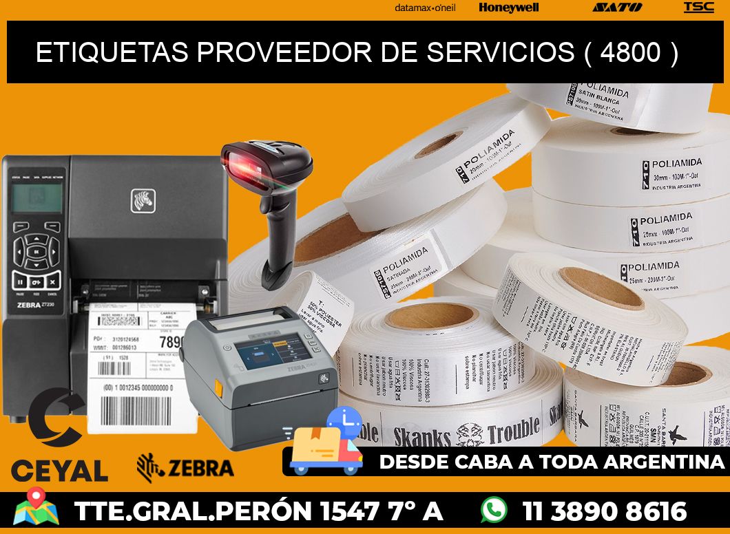 ETIQUETAS PROVEEDOR DE SERVICIOS ( 4800 )