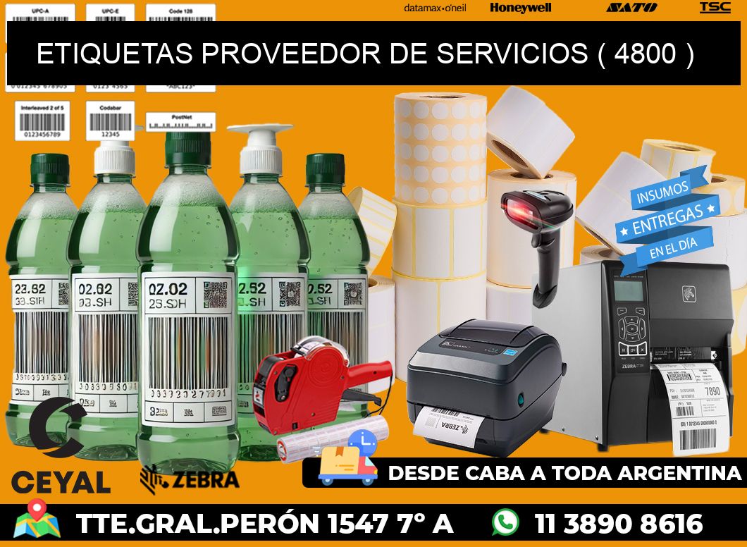 ETIQUETAS PROVEEDOR DE SERVICIOS ( 4800 )