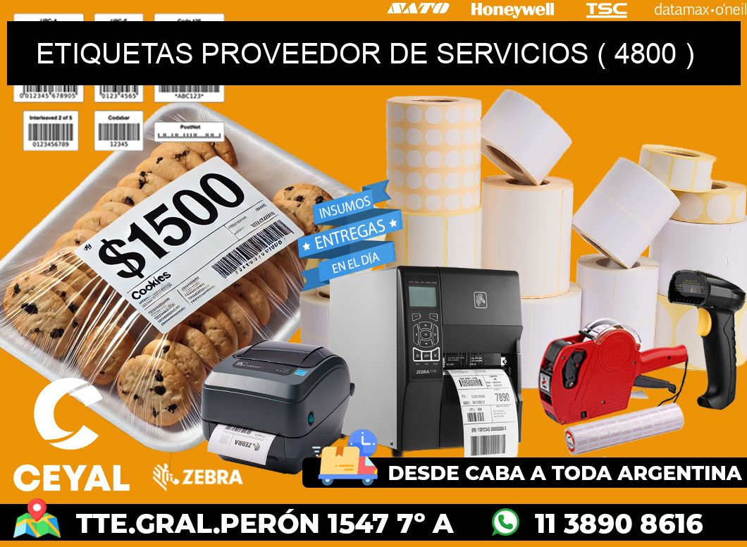 ETIQUETAS PROVEEDOR DE SERVICIOS ( 4800 )