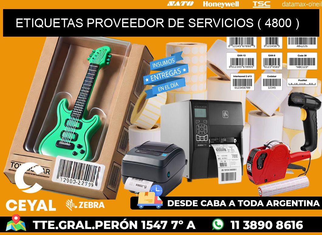 ETIQUETAS PROVEEDOR DE SERVICIOS ( 4800 )