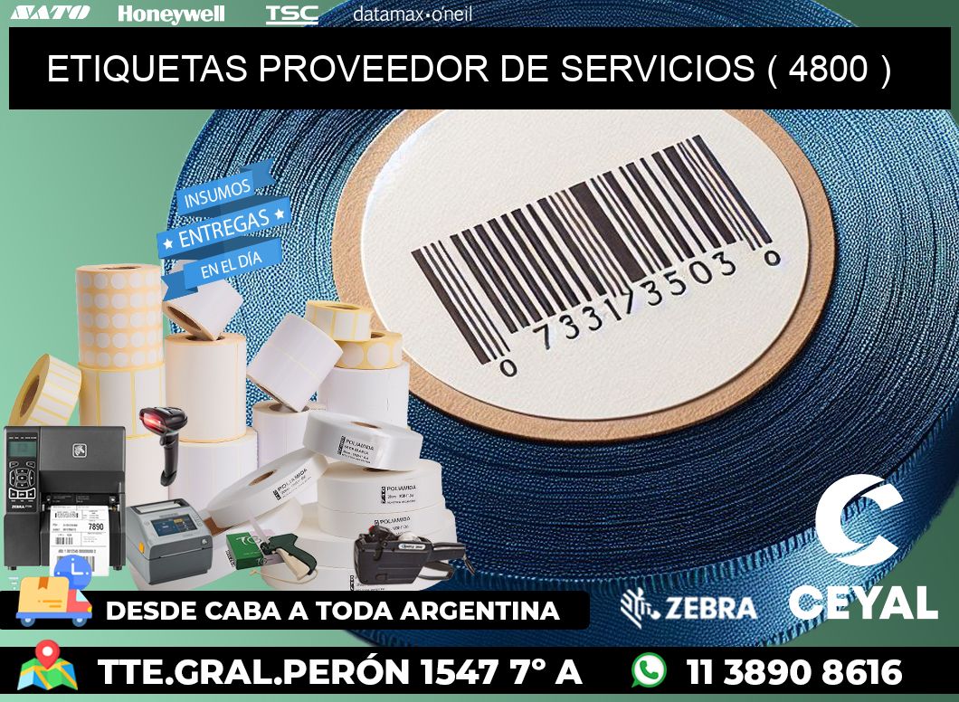 ETIQUETAS PROVEEDOR DE SERVICIOS ( 4800 )