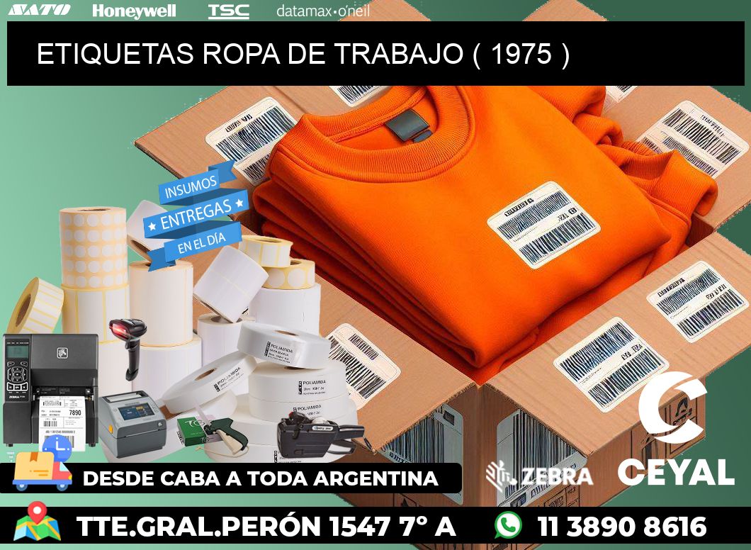 ETIQUETAS ROPA DE TRABAJO ( 1975 )