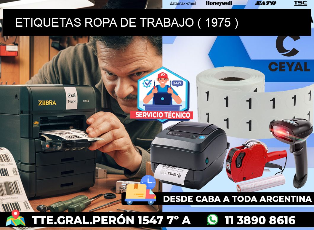 ETIQUETAS ROPA DE TRABAJO ( 1975 )