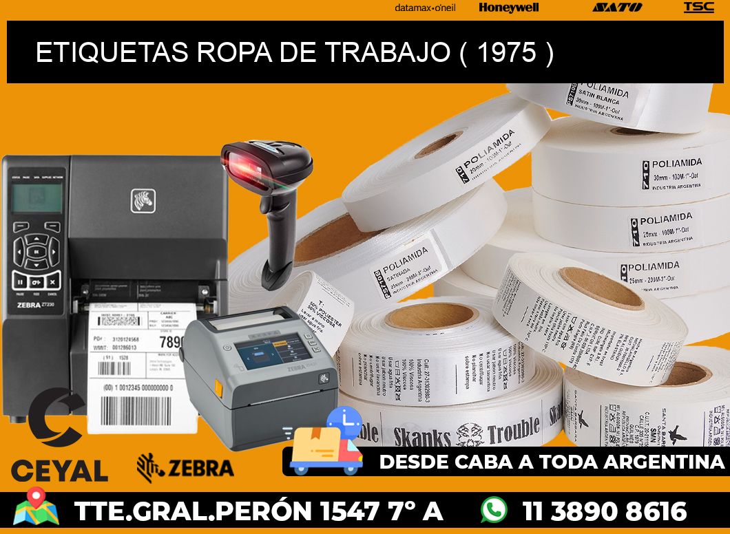 ETIQUETAS ROPA DE TRABAJO ( 1975 )