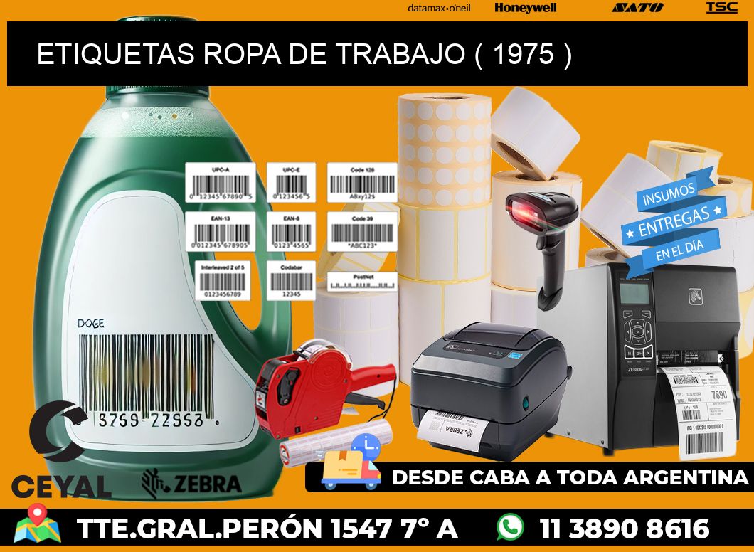 ETIQUETAS ROPA DE TRABAJO ( 1975 )