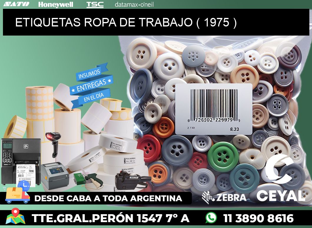 ETIQUETAS ROPA DE TRABAJO ( 1975 )