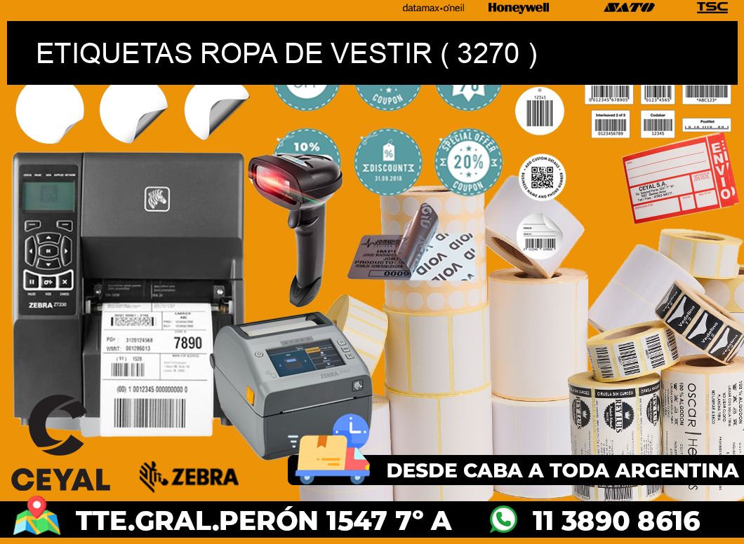 ETIQUETAS ROPA DE VESTIR ( 3270 )