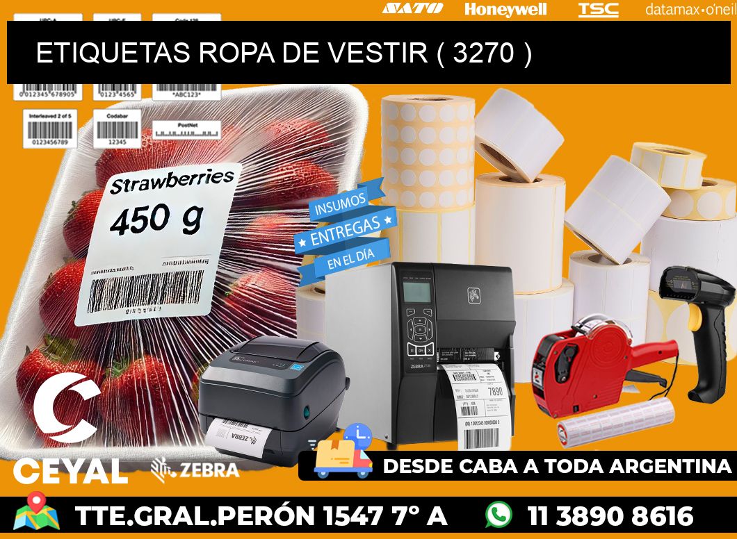 ETIQUETAS ROPA DE VESTIR ( 3270 )