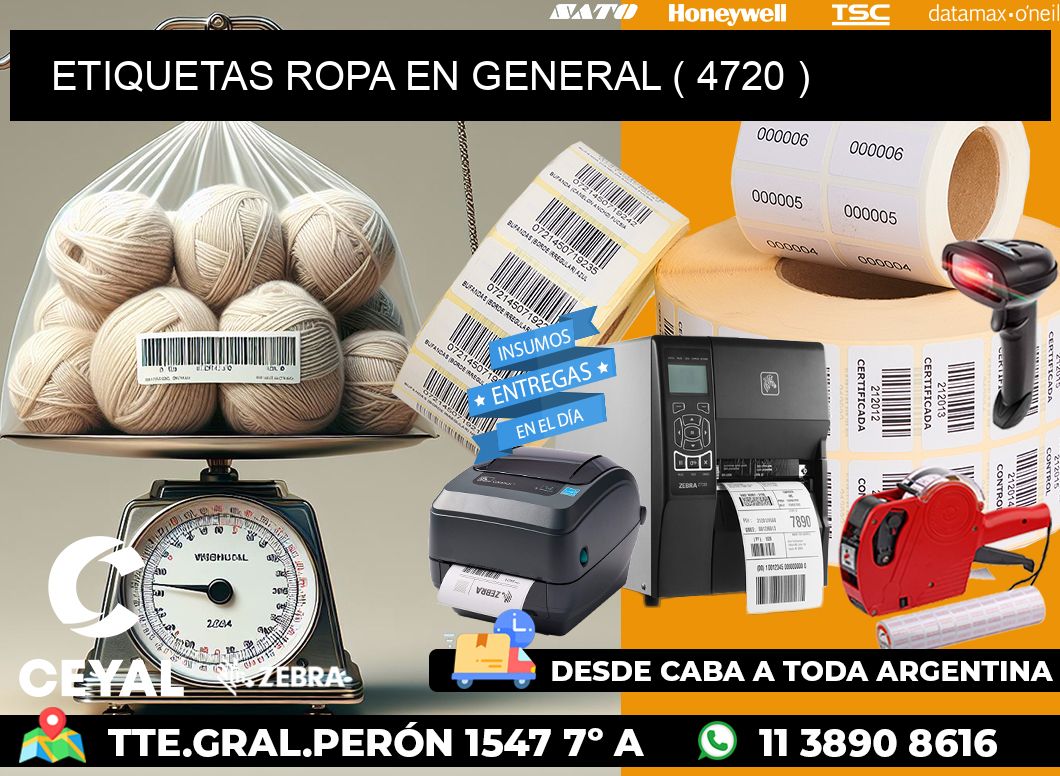 ETIQUETAS ROPA EN GENERAL ( 4720 )