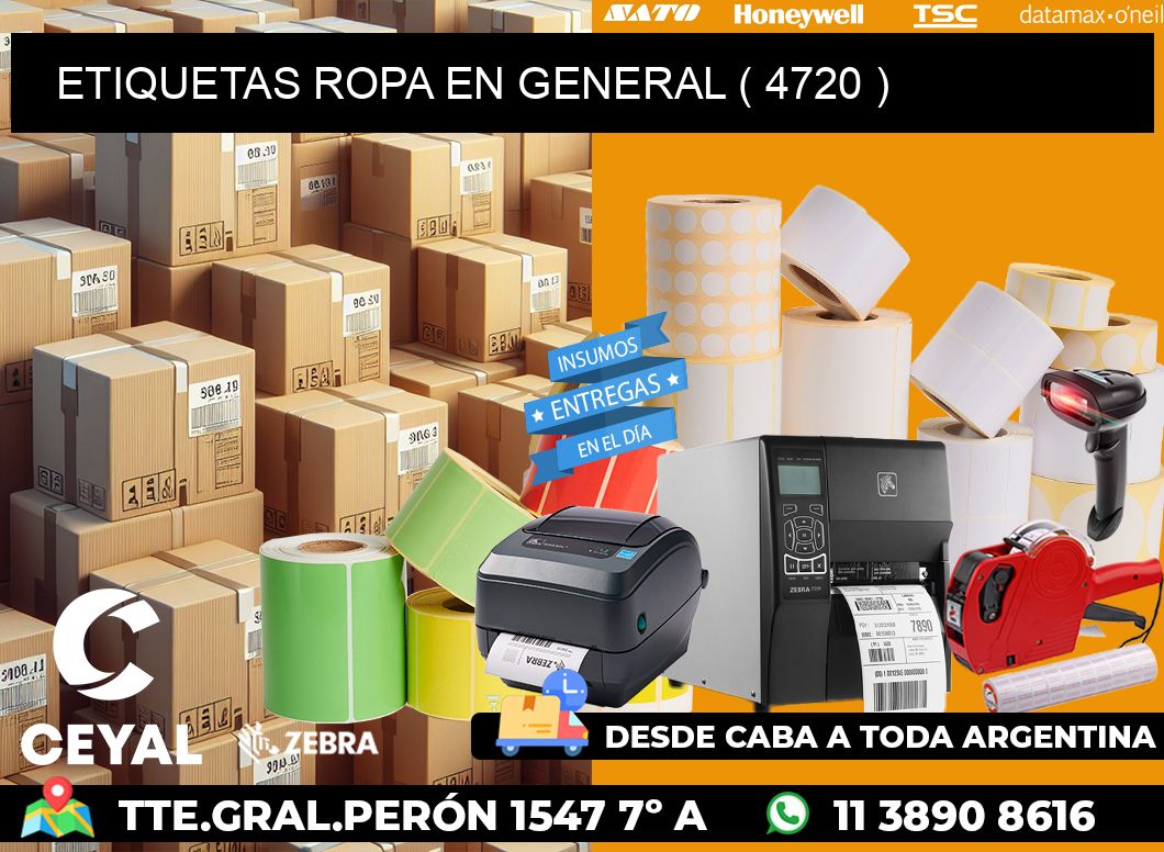 ETIQUETAS ROPA EN GENERAL ( 4720 )