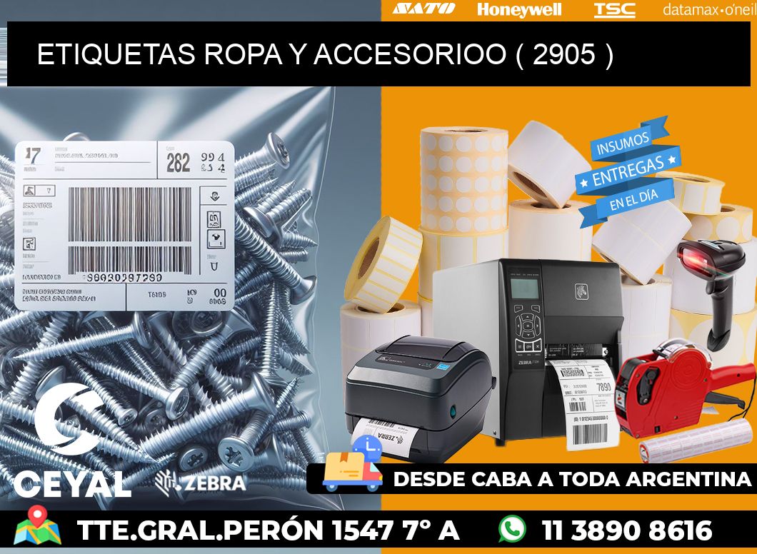 ETIQUETAS ROPA Y ACCESORIOO ( 2905 )