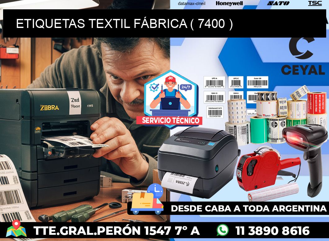 ETIQUETAS TEXTIL FÁBRICA ( 7400 )