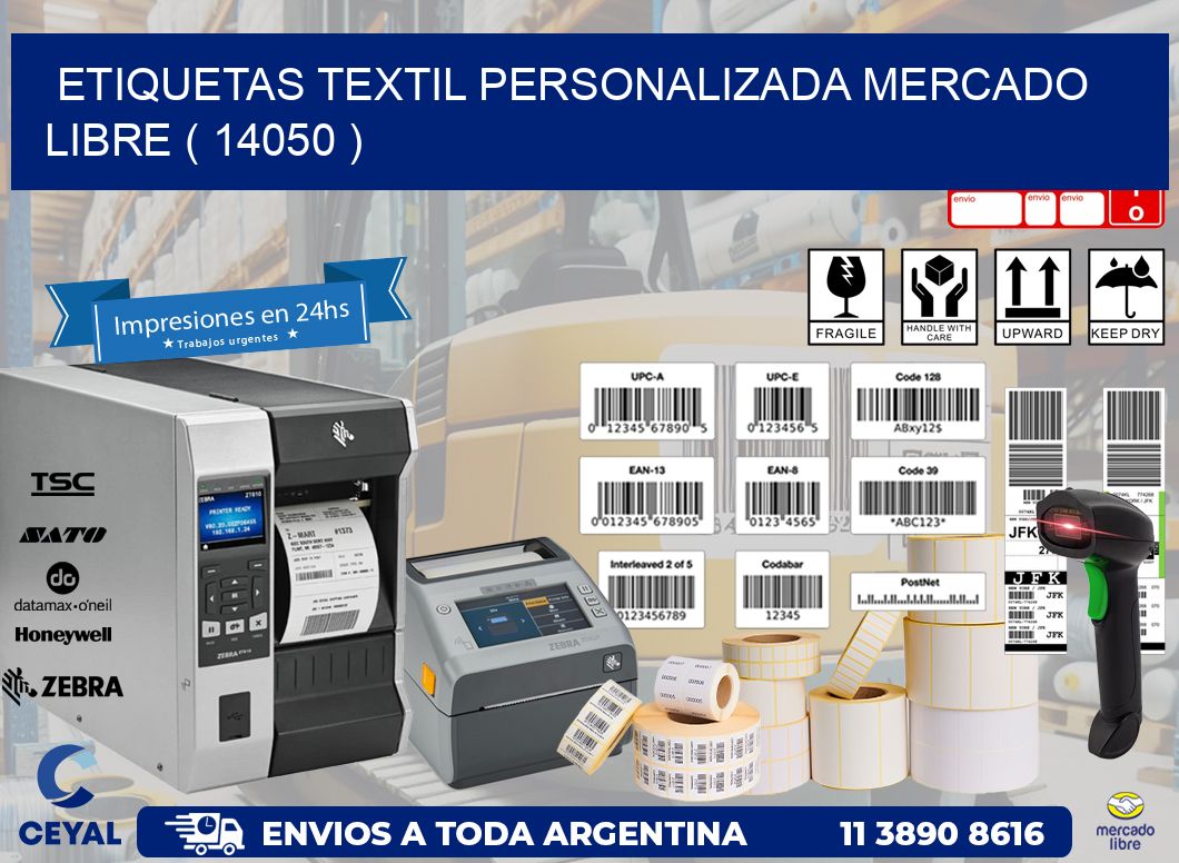 ETIQUETAS TEXTIL PERSONALIZADA MERCADO LIBRE ( 14050 )