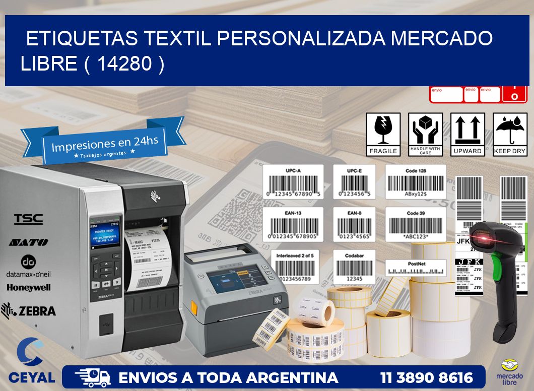 ETIQUETAS TEXTIL PERSONALIZADA MERCADO LIBRE ( 14280 )