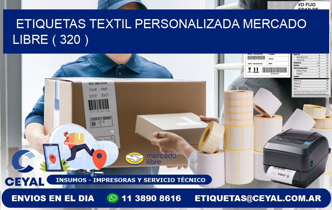 ETIQUETAS TEXTIL PERSONALIZADA MERCADO LIBRE ( 320 )