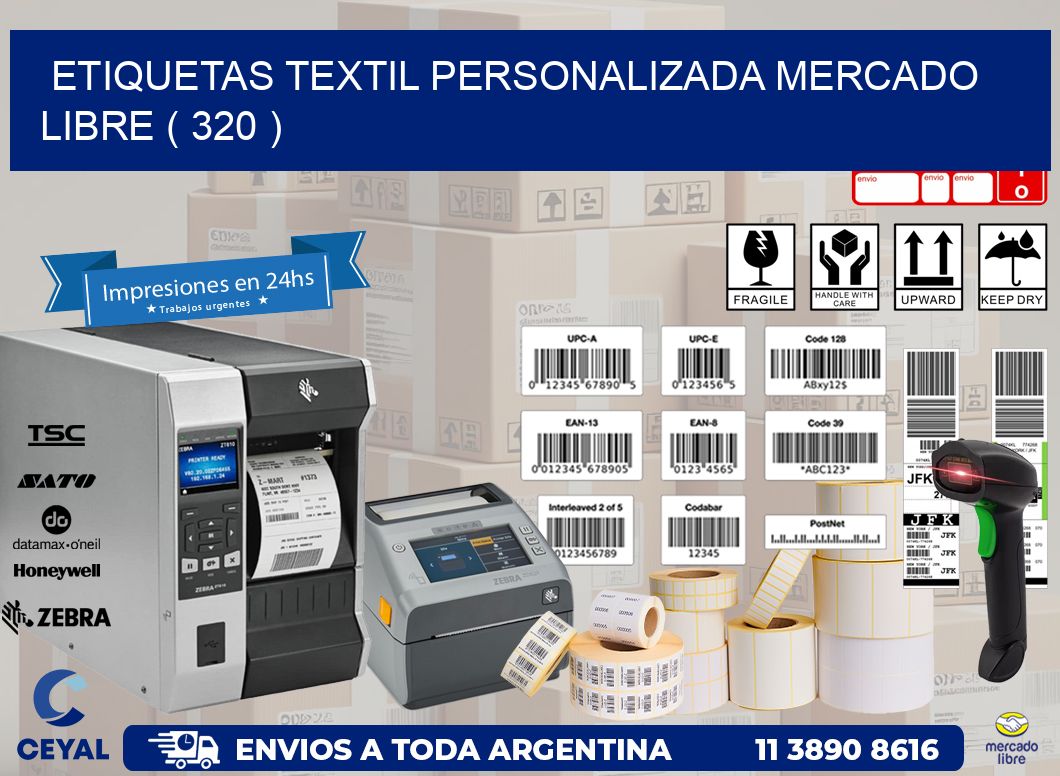 ETIQUETAS TEXTIL PERSONALIZADA MERCADO LIBRE ( 320 )