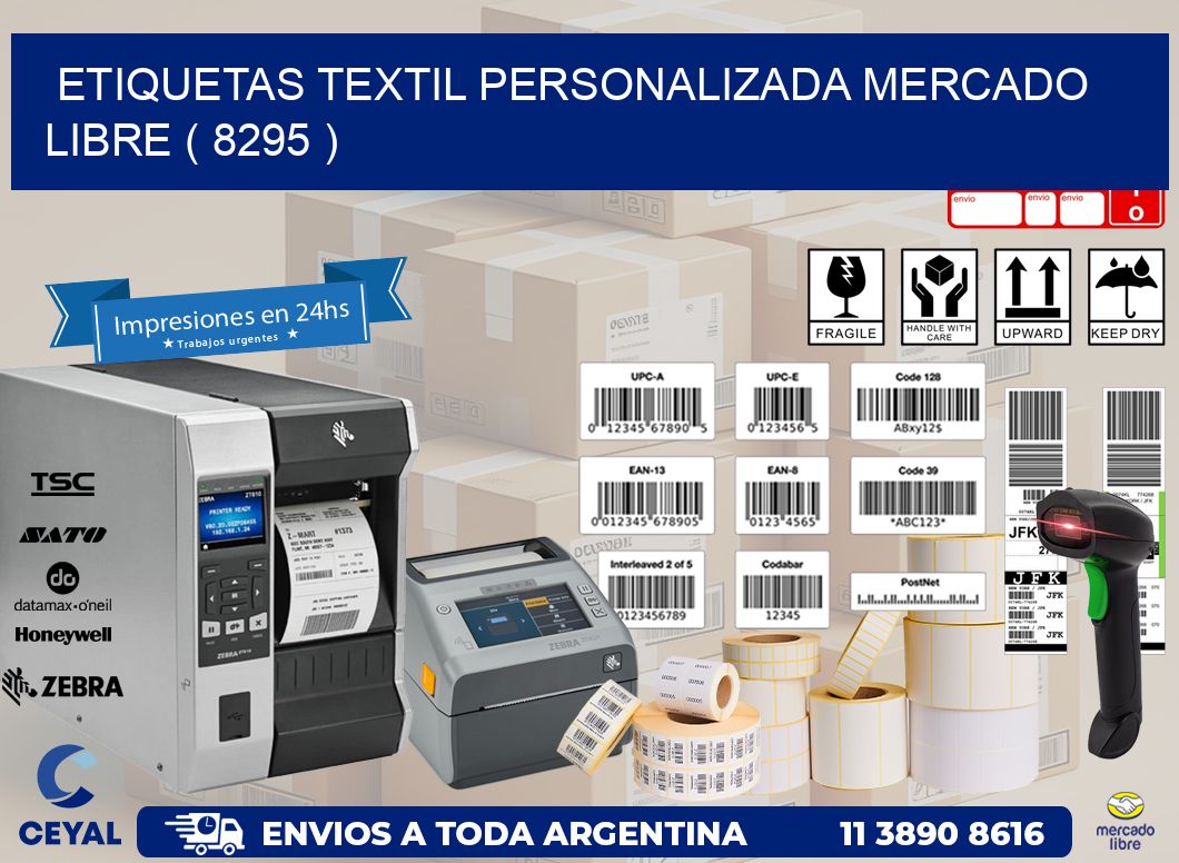 ETIQUETAS TEXTIL PERSONALIZADA MERCADO LIBRE ( 8295 )