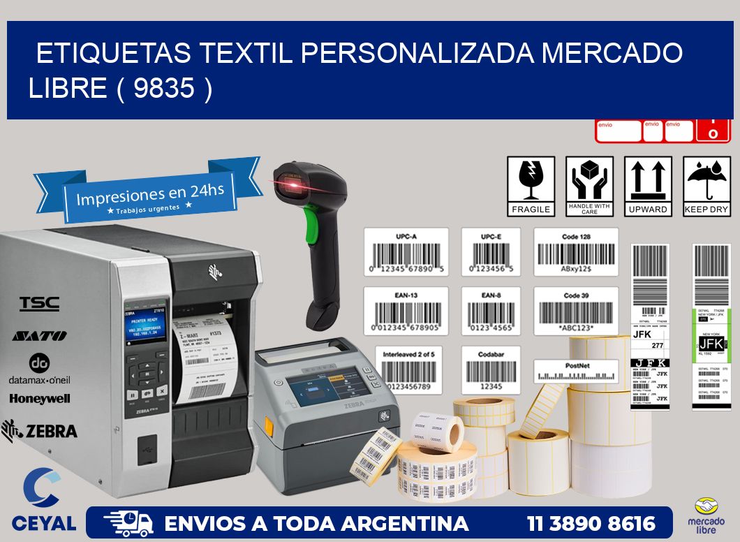 ETIQUETAS TEXTIL PERSONALIZADA MERCADO LIBRE ( 9835 )