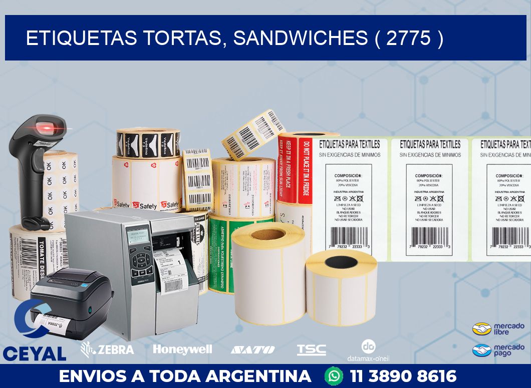 ETIQUETAS TORTAS, SANDWICHES ( 2775 )