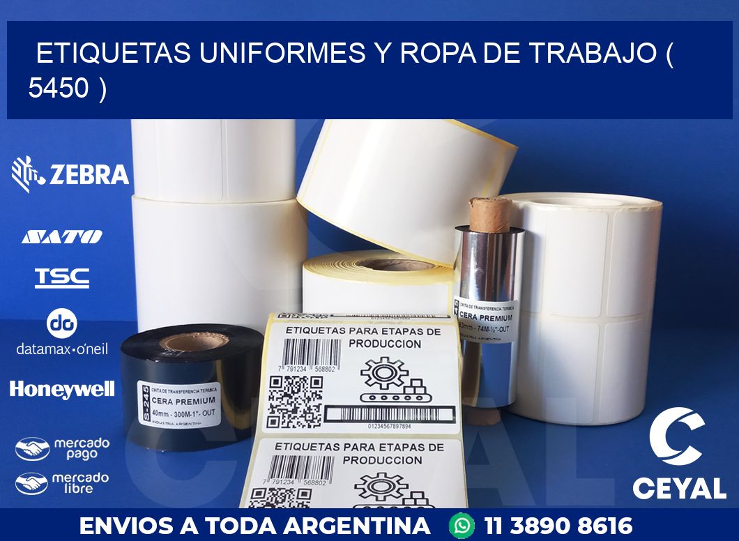 ETIQUETAS UNIFORMES Y ROPA DE TRABAJO ( 5450 )