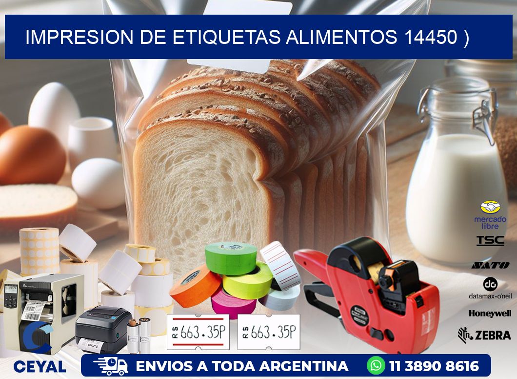 IMPRESION DE ETIQUETAS ALIMENTOS 14450 )