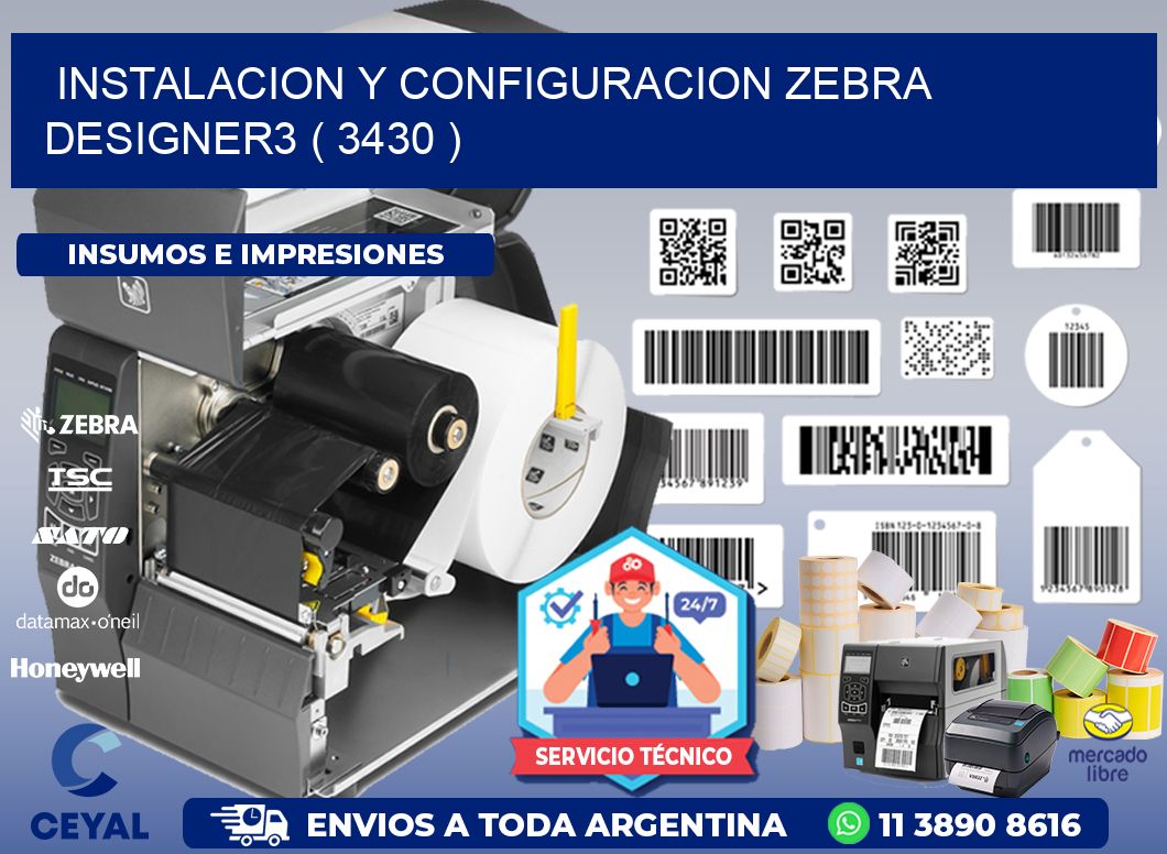 INSTALACION Y CONFIGURACION ZEBRA DESIGNER3 ( 3430 )