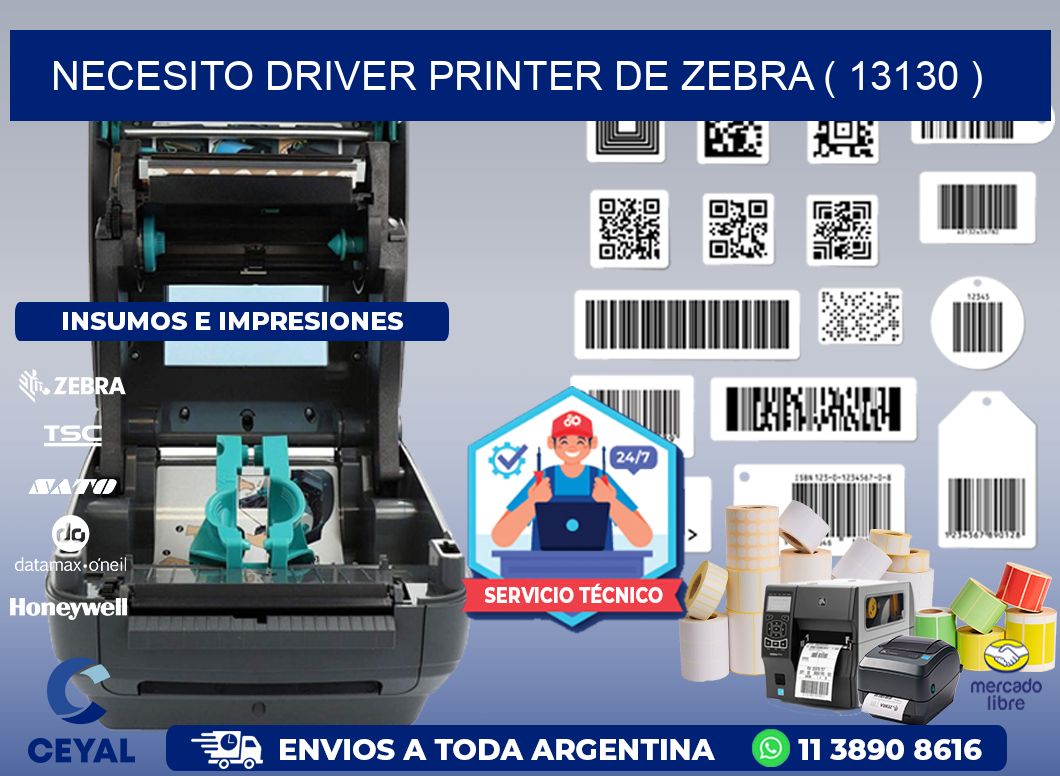 NECESITO DRIVER PRINTER DE ZEBRA ( 13130 )