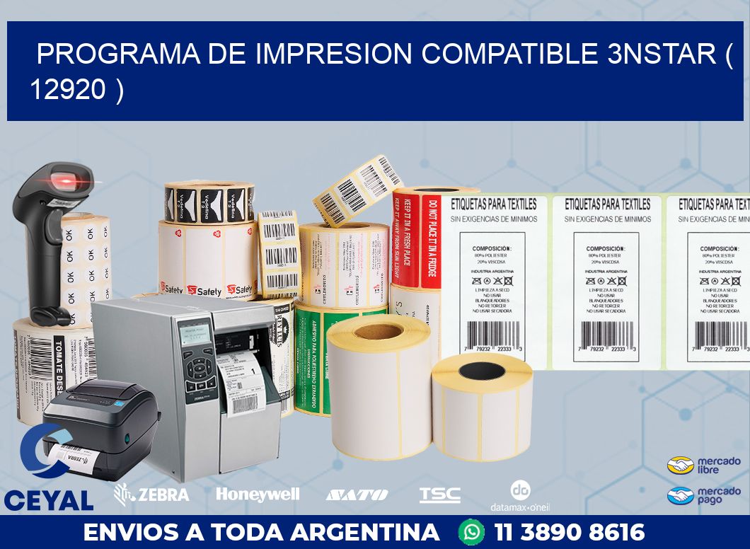 PROGRAMA DE IMPRESION COMPATIBLE 3NSTAR ( 12920 )