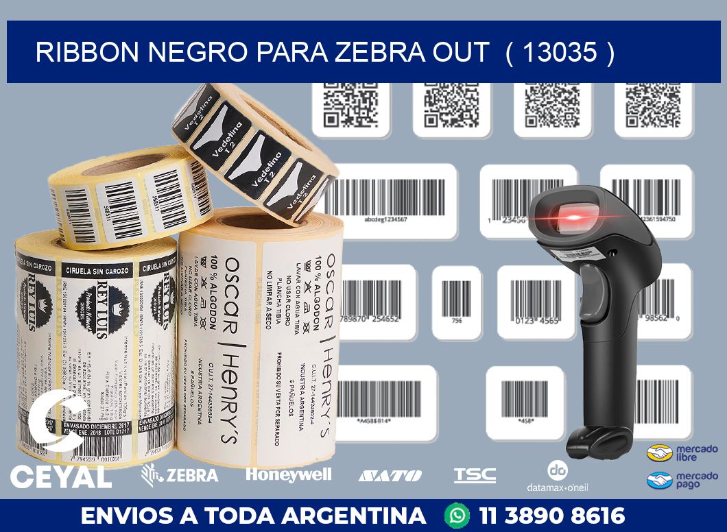 RIBBON NEGRO PARA ZEBRA OUT  ( 13035 )