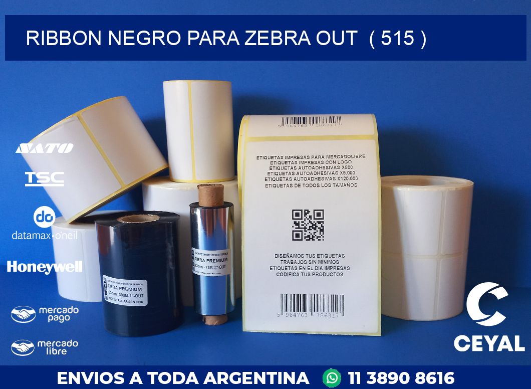 RIBBON NEGRO PARA ZEBRA OUT  ( 515 )