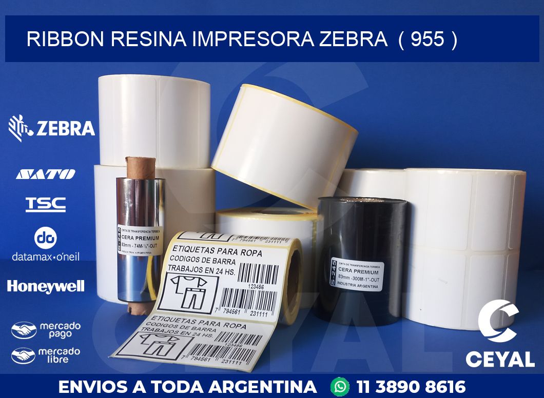 RIBBON RESINA IMPRESORA ZEBRA  ( 955 )