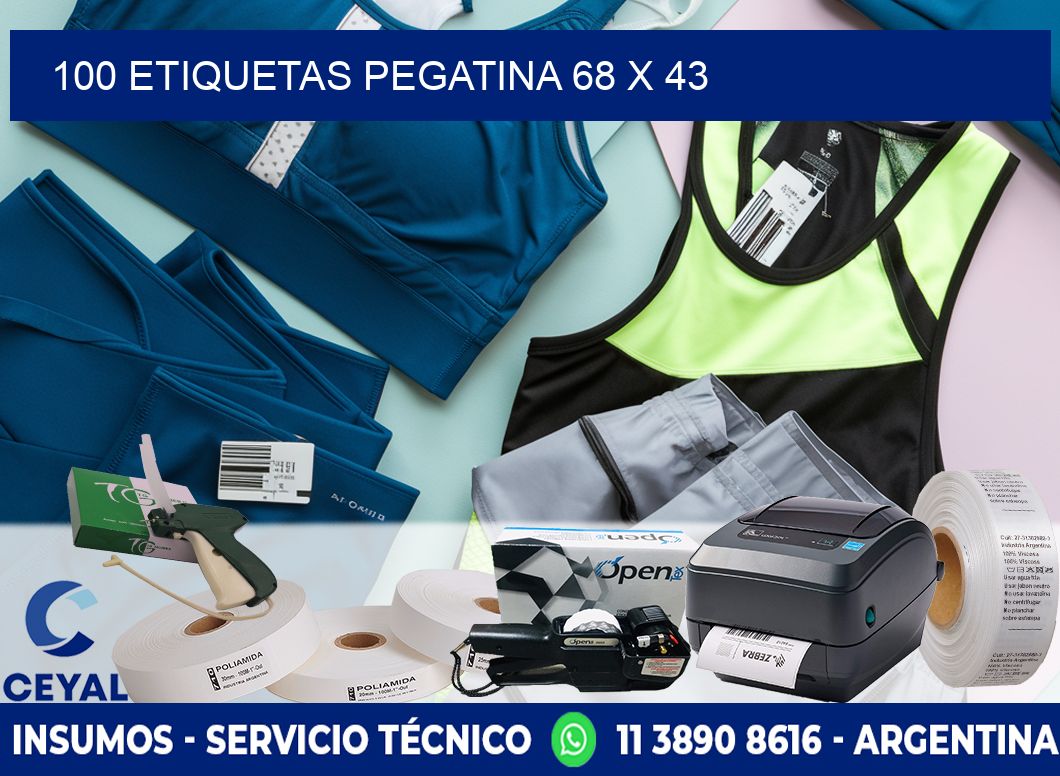 100 ETIQUETAS PEGATINA 68 x 43