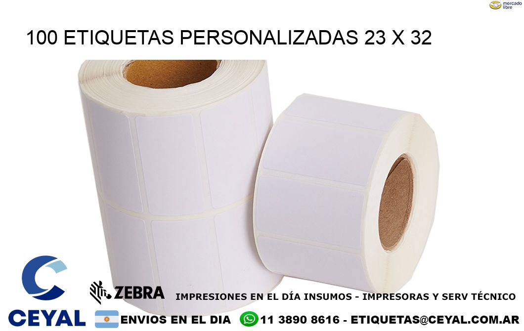 100 ETIQUETAS PERSONALIZADAS 23 x 32