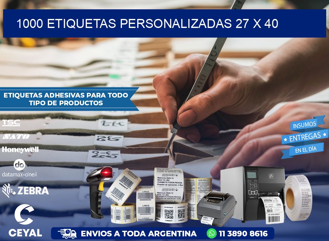 1000 ETIQUETAS PERSONALIZADAS 27 x 40