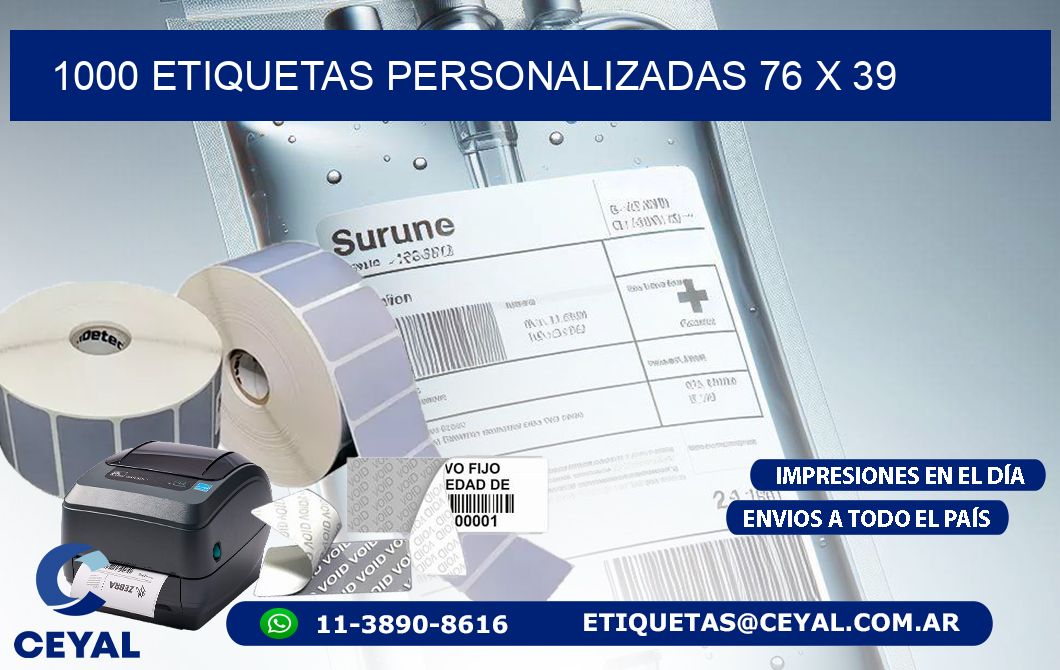 1000 ETIQUETAS PERSONALIZADAS 76 x 39