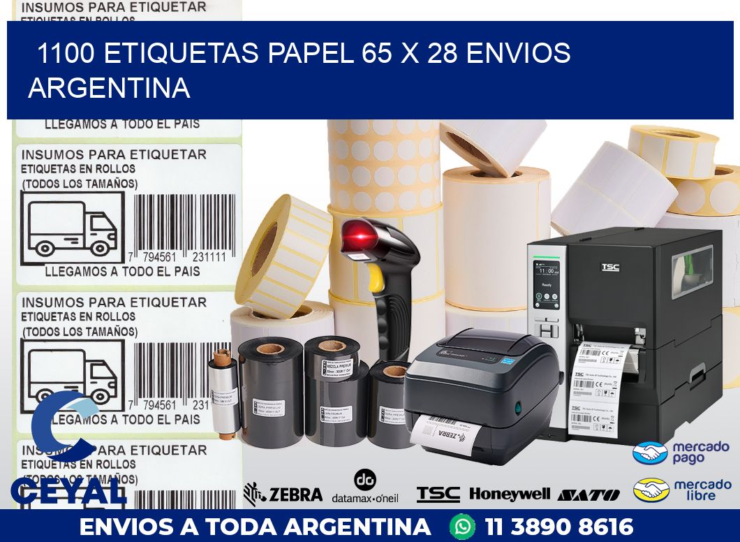 1100 ETIQUETAS PAPEL 65 x 28 ENVIOS ARGENTINA