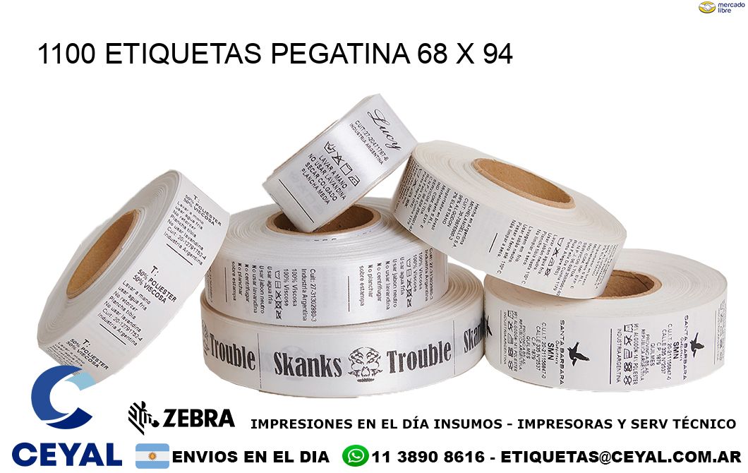 1100 ETIQUETAS PEGATINA 68 x 94