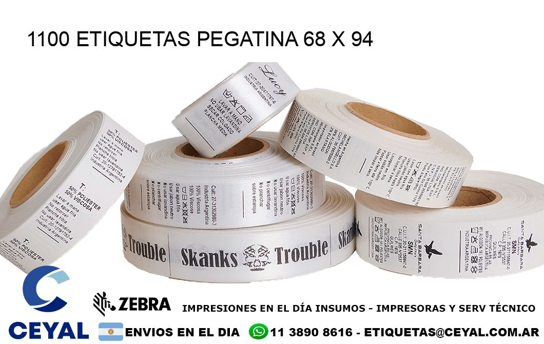 1100 ETIQUETAS PEGATINA 68 x 94