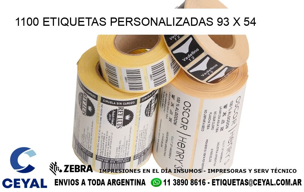 1100 ETIQUETAS PERSONALIZADAS 93 x 54