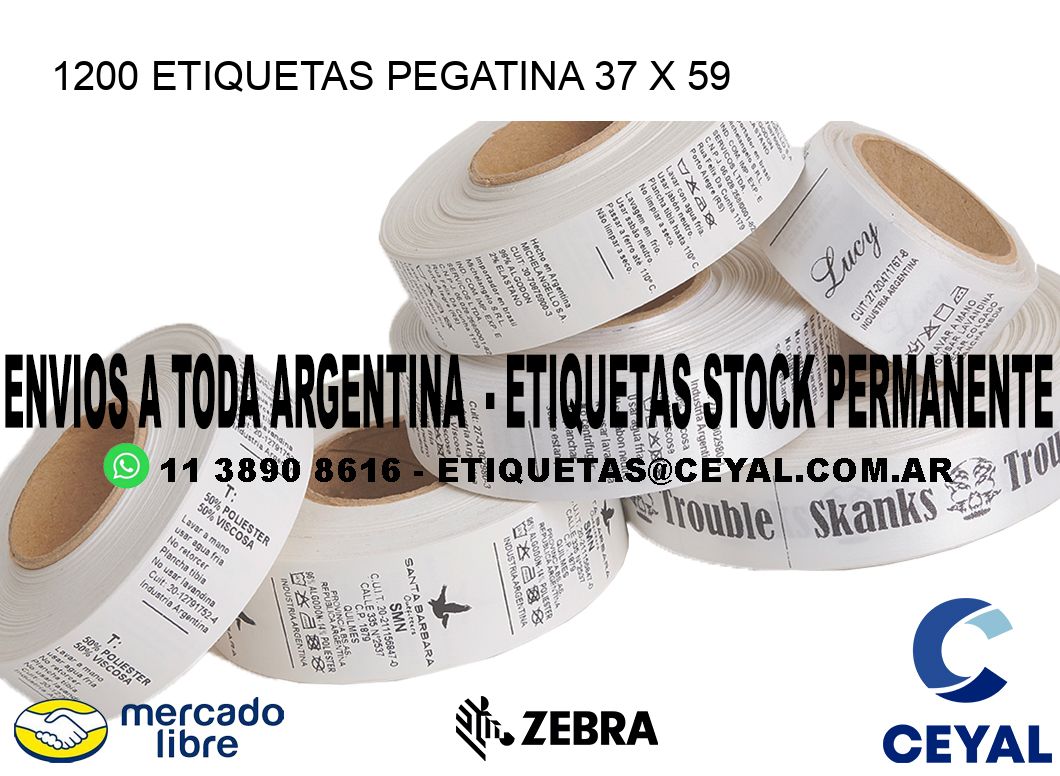 1200 ETIQUETAS PEGATINA 37 x 59