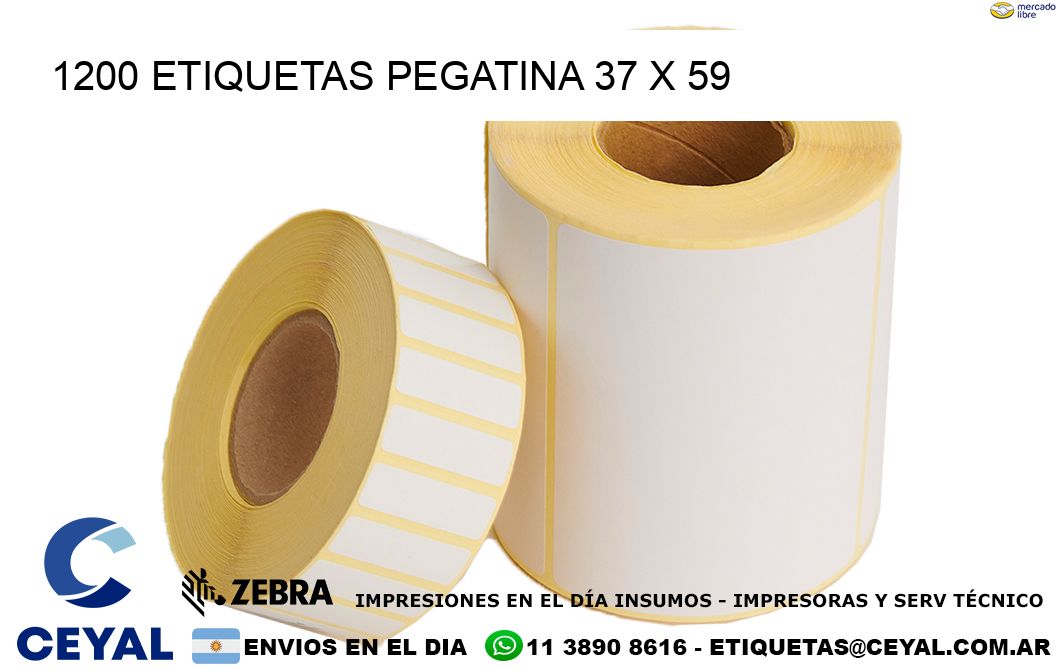 1200 ETIQUETAS PEGATINA 37 x 59