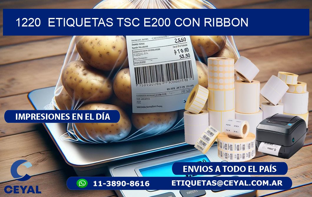 1220  ETIQUETAS TSC E200 CON RIBBON