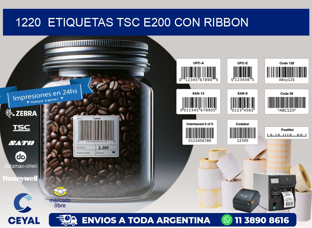 1220  ETIQUETAS TSC E200 CON RIBBON